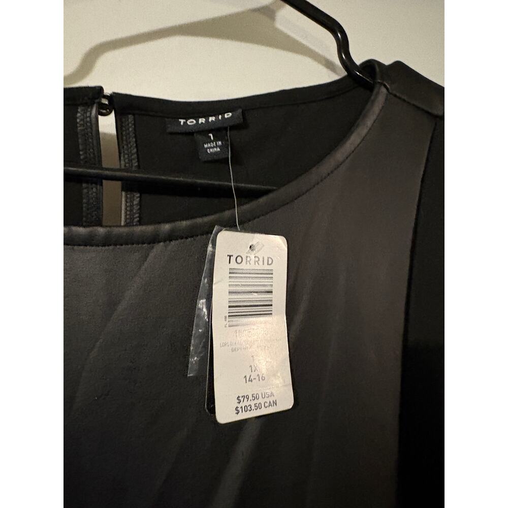 Torrid Black Faux Leather Skater Dress 1X (14-16) - Picture 7 of 9